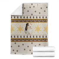 Guinea Pig Christmas Blanket with Snowflakes Trees and Reindeer Pattern - Wonder Print Shop