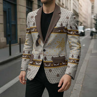 Guinea Pig Christmas Blazer with Snowflakes Trees and Reindeer Pattern - Wonder Print Shop