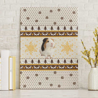 Guinea Pig Christmas Canvas Wall Art with Snowflakes Trees and Reindeer Pattern - Wonder Print Shop