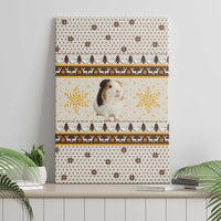 Guinea Pig Christmas Canvas Wall Art with Snowflakes Trees and Reindeer Pattern - Wonder Print Shop