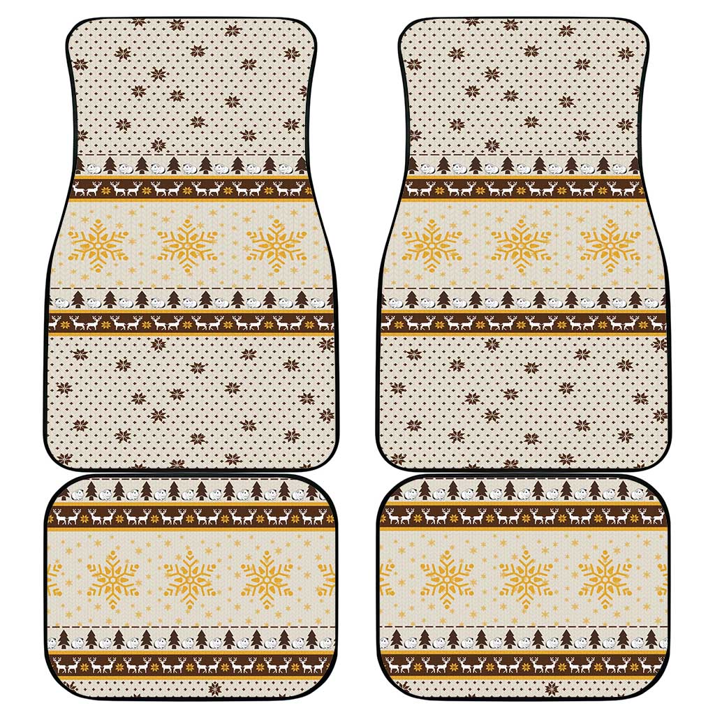Guinea Pig Christmas Car Mats with Snowflakes Trees and Reindeer Pattern - Wonder Print Shop