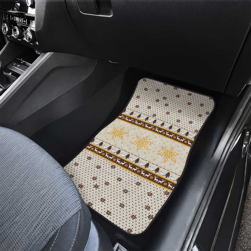 Guinea Pig Christmas Car Mats with Snowflakes Trees and Reindeer Pattern - Wonder Print Shop