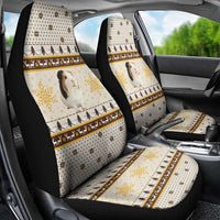 Guinea Pig Christmas Car Seat Cover with Snowflakes Trees and Reindeer Pattern - Wonder Print Shop