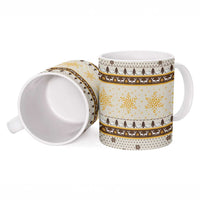 Guinea Pig Christmas Ceramic Mug with Snowflakes Trees and Reindeer Pattern - Wonder Print Shop