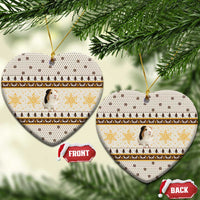 Guinea Pig Christmas Ceramic Ornament with Snowflakes Trees and Reindeer Pattern - Wonder Print Shop