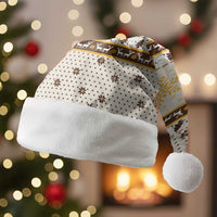 Guinea Pig Christmas Santa Hat with Snowflakes Trees and Reindeer Pattern - Wonder Print Shop
