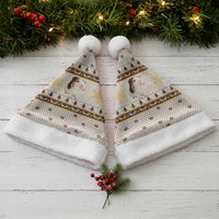 Guinea Pig Christmas Santa Hat with Snowflakes Trees and Reindeer Pattern - Wonder Print Shop