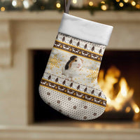 Guinea Pig Christmas Stocking with Snowflakes Trees and Reindeer Pattern - Wonder Print Shop
