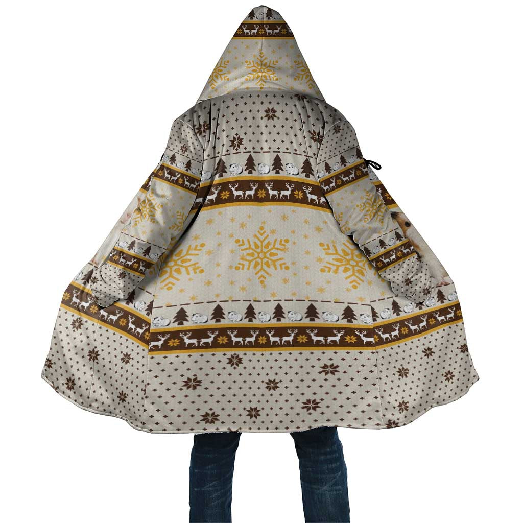 Guinea Pig Christmas Cloak with Snowflakes Trees and Reindeer Pattern - Wonder Print Shop