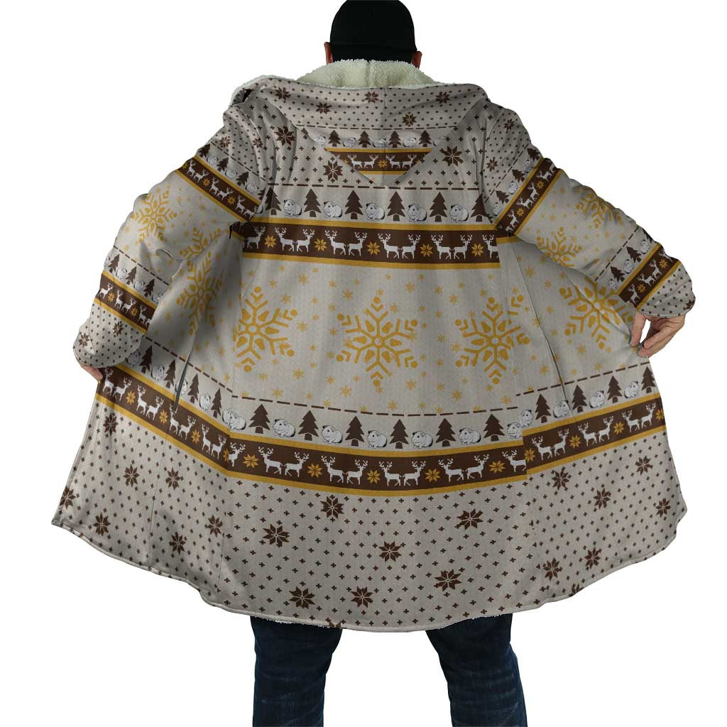 Guinea Pig Christmas Cloak with Snowflakes Trees and Reindeer Pattern - Wonder Print Shop