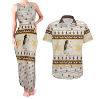 Guinea Pig Christmas Couples Matching Tank Maxi Dress and Hawaiian Shirt with Snowflakes Trees and Reindeer Pattern - Wonder Print Shop