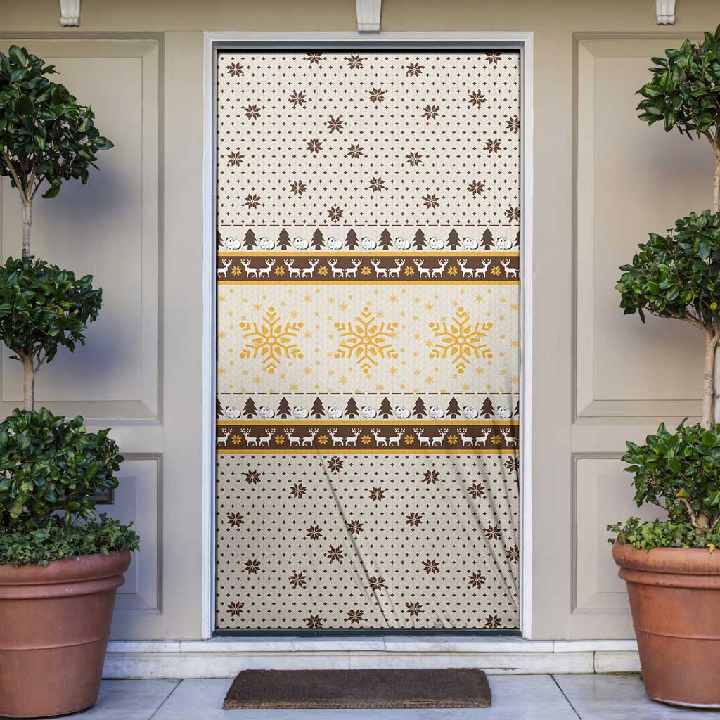 Guinea Pig Christmas Door Cover with Snowflakes Trees and Reindeer Pattern - Wonder Print Shop