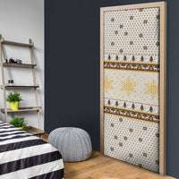 Guinea Pig Christmas Door Cover with Snowflakes Trees and Reindeer Pattern - Wonder Print Shop