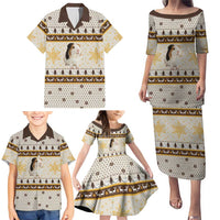Guinea Pig Christmas Family Matching Puletasi and Hawaiian Shirt with Snowflakes Trees and Reindeer Pattern - Wonder Print Shop