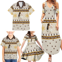 Guinea Pig Christmas Family Matching Summer Maxi Dress and Hawaiian Shirt with Snowflakes Trees and Reindeer Pattern - Wonder Print Shop