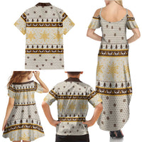 Guinea Pig Christmas Family Matching Summer Maxi Dress and Hawaiian Shirt with Snowflakes Trees and Reindeer Pattern - Wonder Print Shop