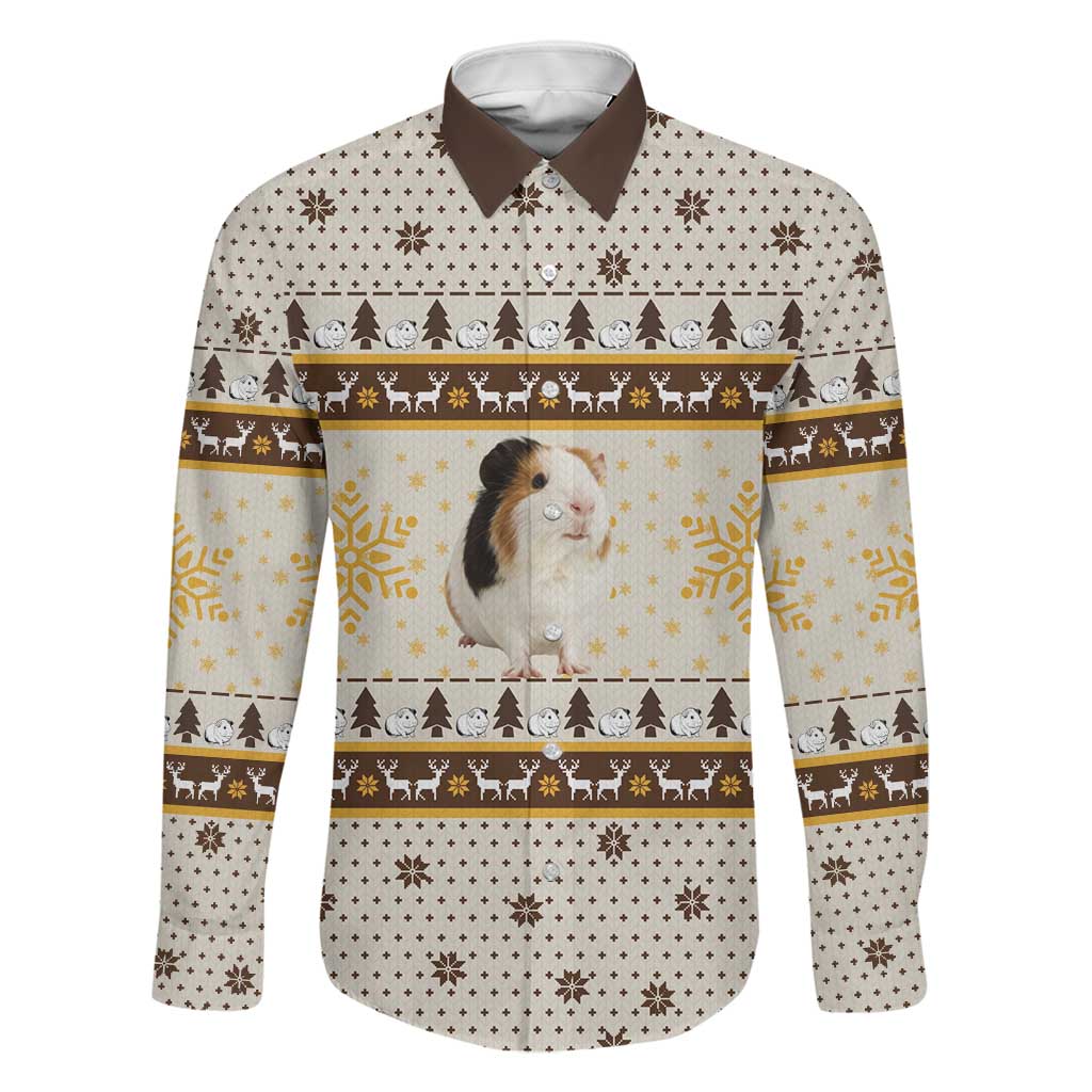 Guinea Pig Christmas Family Matching Summer Maxi Dress and Hawaiian Shirt with Snowflakes Trees and Reindeer Pattern - Wonder Print Shop