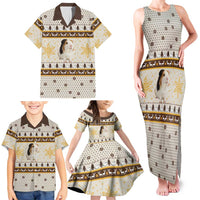 Guinea Pig Christmas Family Matching Tank Maxi Dress and Hawaiian Shirt with Snowflakes Trees and Reindeer Pattern - Wonder Print Shop