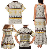 Guinea Pig Christmas Family Matching Tank Maxi Dress and Hawaiian Shirt with Snowflakes Trees and Reindeer Pattern - Wonder Print Shop