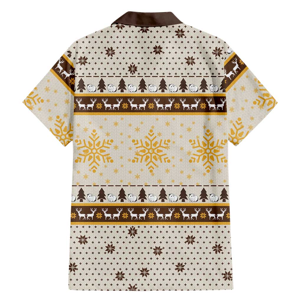 Guinea Pig Christmas Family Matching Tank Maxi Dress and Hawaiian Shirt with Snowflakes Trees and Reindeer Pattern - Wonder Print Shop