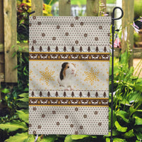 Guinea Pig Christmas Garden Flag with Snowflakes Trees and Reindeer Pattern - undefined