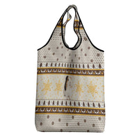 Guinea Pig Christmas Grocery Bag with Snowflakes Trees and Reindeer Pattern - Wonder Print Shop