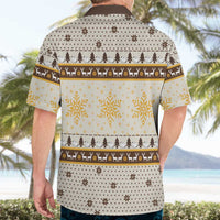Guinea Pig Christmas Hawaiian Shirt with Snowflakes Trees and Reindeer Pattern - Wonder Print Shop