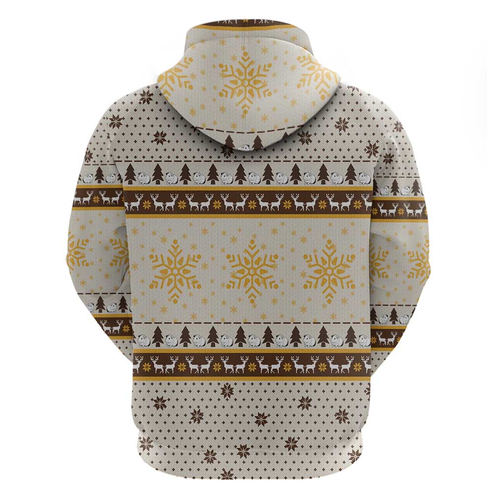 Guinea Pig Christmas Hoodie with Snowflakes Trees and Reindeer Pattern - Wonder Print Shop