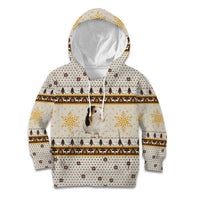 Guinea Pig Christmas Kid Hoodie with Snowflakes Trees and Reindeer Pattern - Wonder Print Shop