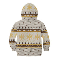 Guinea Pig Christmas Kid Hoodie with Snowflakes Trees and Reindeer Pattern - Wonder Print Shop
