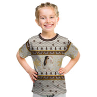 Guinea Pig Christmas Kid T Shirt with Snowflakes Trees and Reindeer Pattern - Wonder Print Shop
