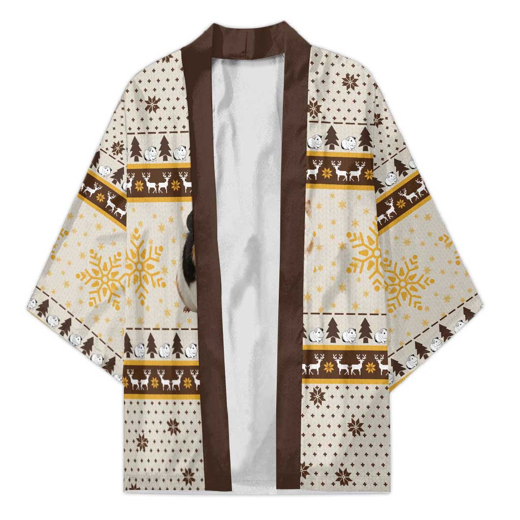 Guinea Pig Christmas Kimono with Snowflakes Trees and Reindeer Pattern - Wonder Print Shop