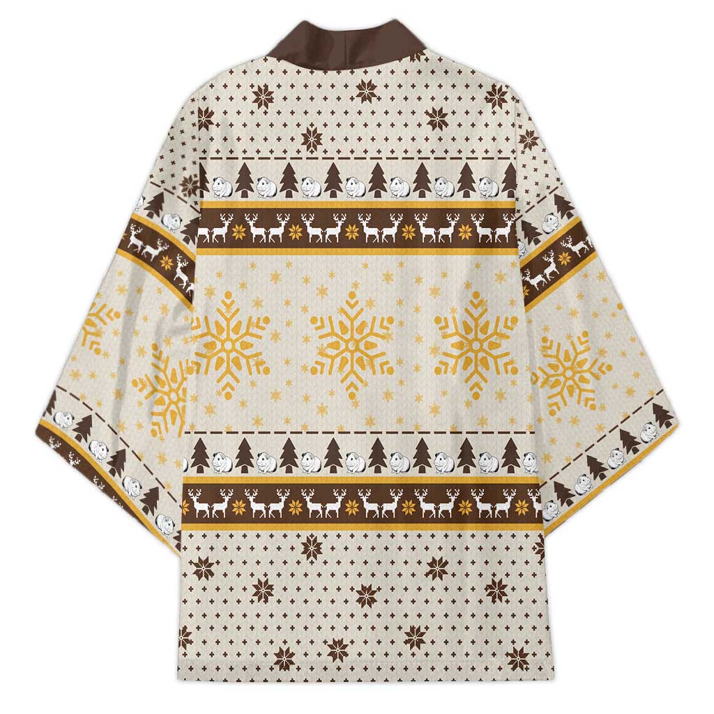 Guinea Pig Christmas Kimono with Snowflakes Trees and Reindeer Pattern - Wonder Print Shop