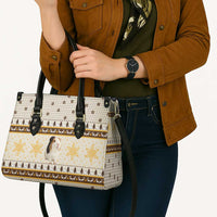 Guinea Pig Christmas Leather Bag with Snowflakes Trees and Reindeer Pattern - Wonder Print Shop