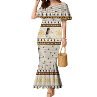 Guinea Pig Christmas Mermaid Dress with Snowflakes Trees and Reindeer Pattern - Wonder Print Shop