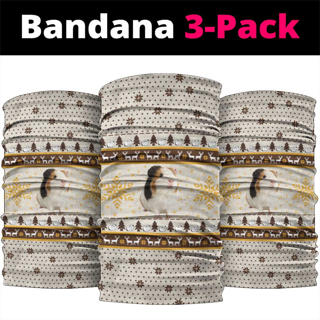 Guinea Pig Christmas Neck Gaiter with Snowflakes Trees and Reindeer Pattern - Wonder Print Shop