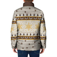 Guinea Pig Christmas Padded Jacket with Snowflakes Trees and Reindeer Pattern - Wonder Print Shop