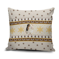 Guinea Pig Christmas Pillow Cover with Snowflakes Trees and Reindeer Pattern - Wonder Print Shop