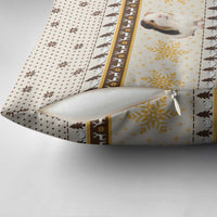 Guinea Pig Christmas Pillow Cover with Snowflakes Trees and Reindeer Pattern - Wonder Print Shop