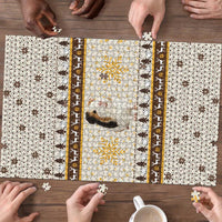 Guinea Pig Christmas Puzzle with Snowflakes Trees and Reindeer Pattern - Wonder Print Shop