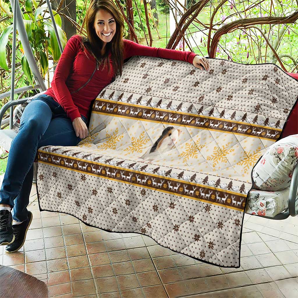 Guinea Pig Christmas Quilt with Snowflakes Trees and Reindeer Pattern - Wonder Print Shop