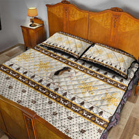 Guinea Pig Christmas Quilt Bed Set with Snowflakes Trees and Reindeer Pattern - Wonder Print Shop