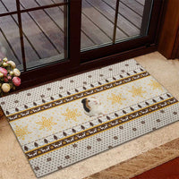 Guinea Pig Christmas Rubber Doormat with Snowflakes Trees and Reindeer Pattern - Wonder Print Shop