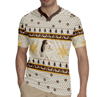 Guinea Pig Christmas Rugby Jersey with Snowflakes Trees and Reindeer Pattern - Wonder Print Shop