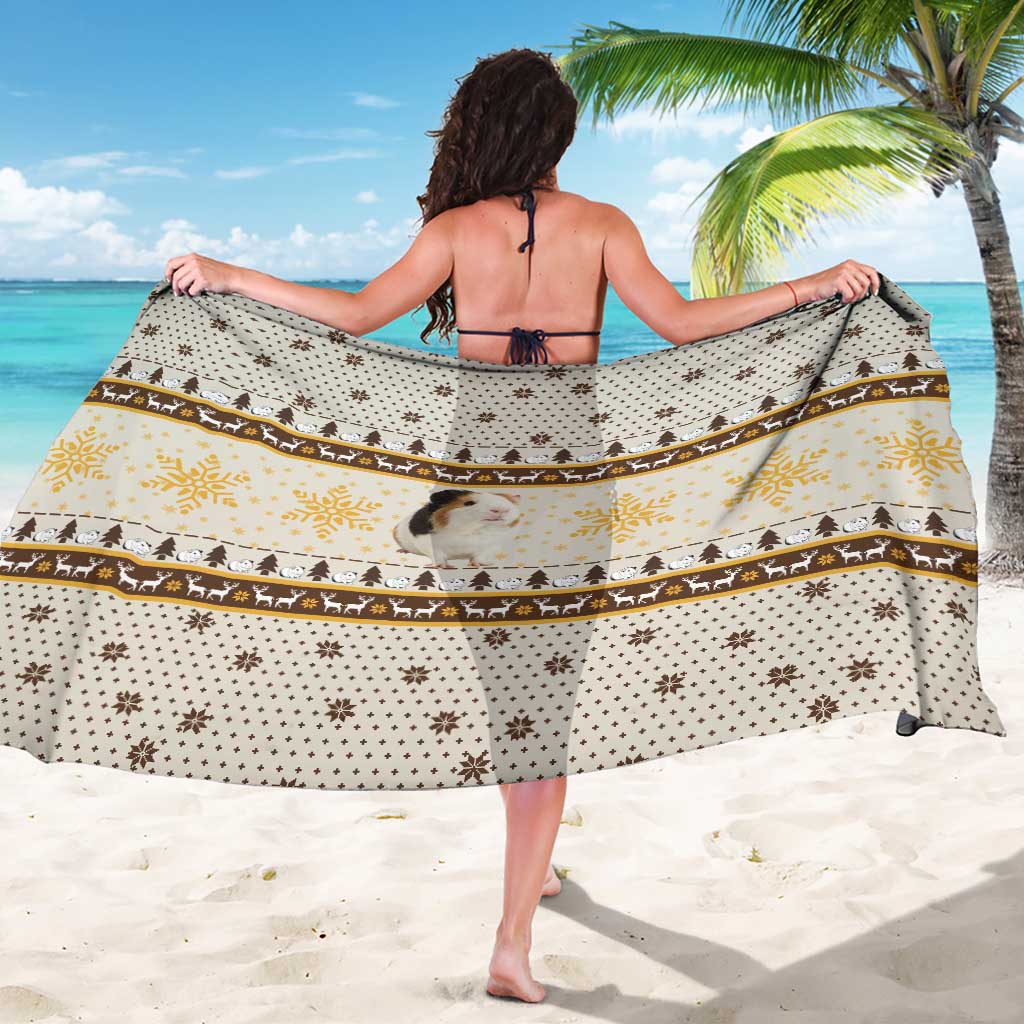 Guinea Pig Christmas Sarong with Snowflakes Trees and Reindeer Pattern - Wonder Print Shop