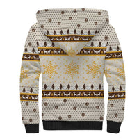 Guinea Pig Christmas Sherpa Hoodie with Snowflakes Trees and Reindeer Pattern - Wonder Print Shop
