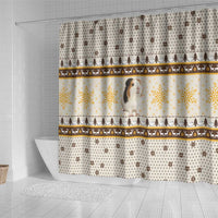 Guinea Pig Christmas Shower Curtain with Snowflakes Trees and Reindeer Pattern - Wonder Print Shop