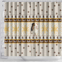 Guinea Pig Christmas Shower Curtain with Snowflakes Trees and Reindeer Pattern - Wonder Print Shop