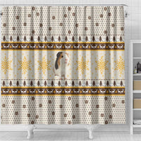 Guinea Pig Christmas Shower Curtain with Snowflakes Trees and Reindeer Pattern - Wonder Print Shop