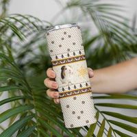 Guinea Pig Christmas Skinny Tumbler with Snowflakes Trees and Reindeer Pattern - Wonder Print Shop